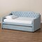 Baxton Studio Freda Blue Velvet Upholstered and Tufted Twin Size Daybed with Trundle 163-10329 - alternate 9